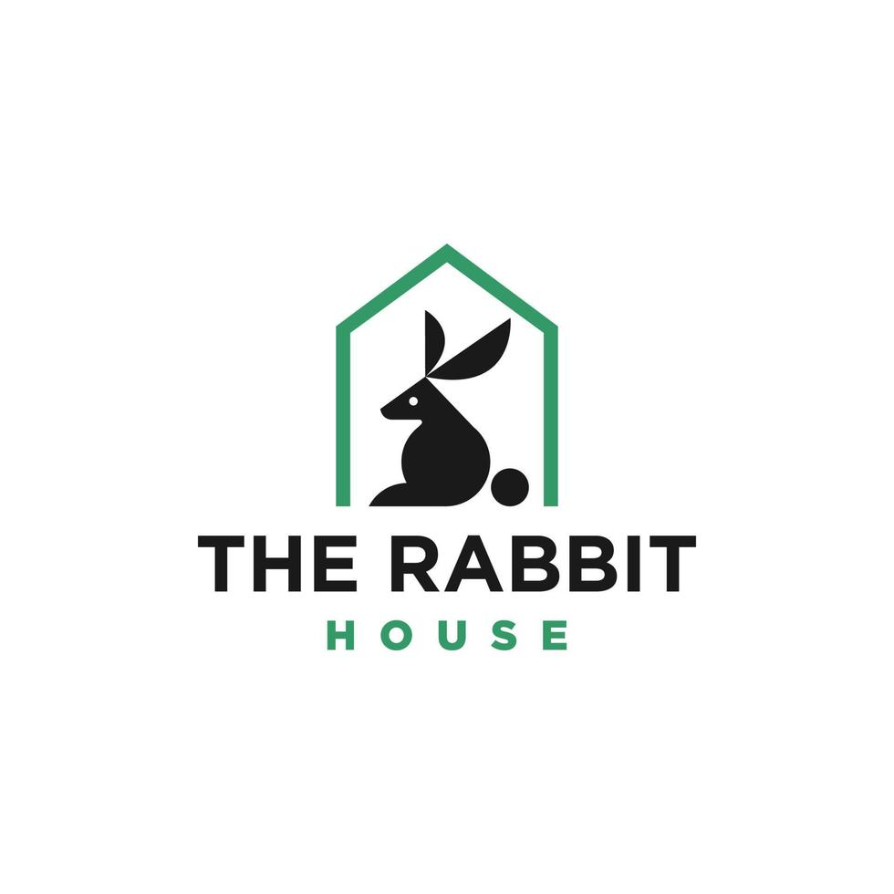 rabbit house home logo vector icon illustration. Pet veterinary concept logo. Hare pet shop symbol