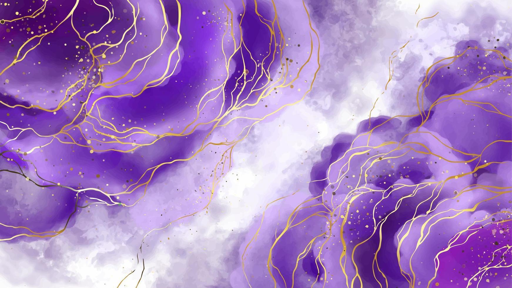 Alcohol ink watercolor background. Aesthetic purple painting with