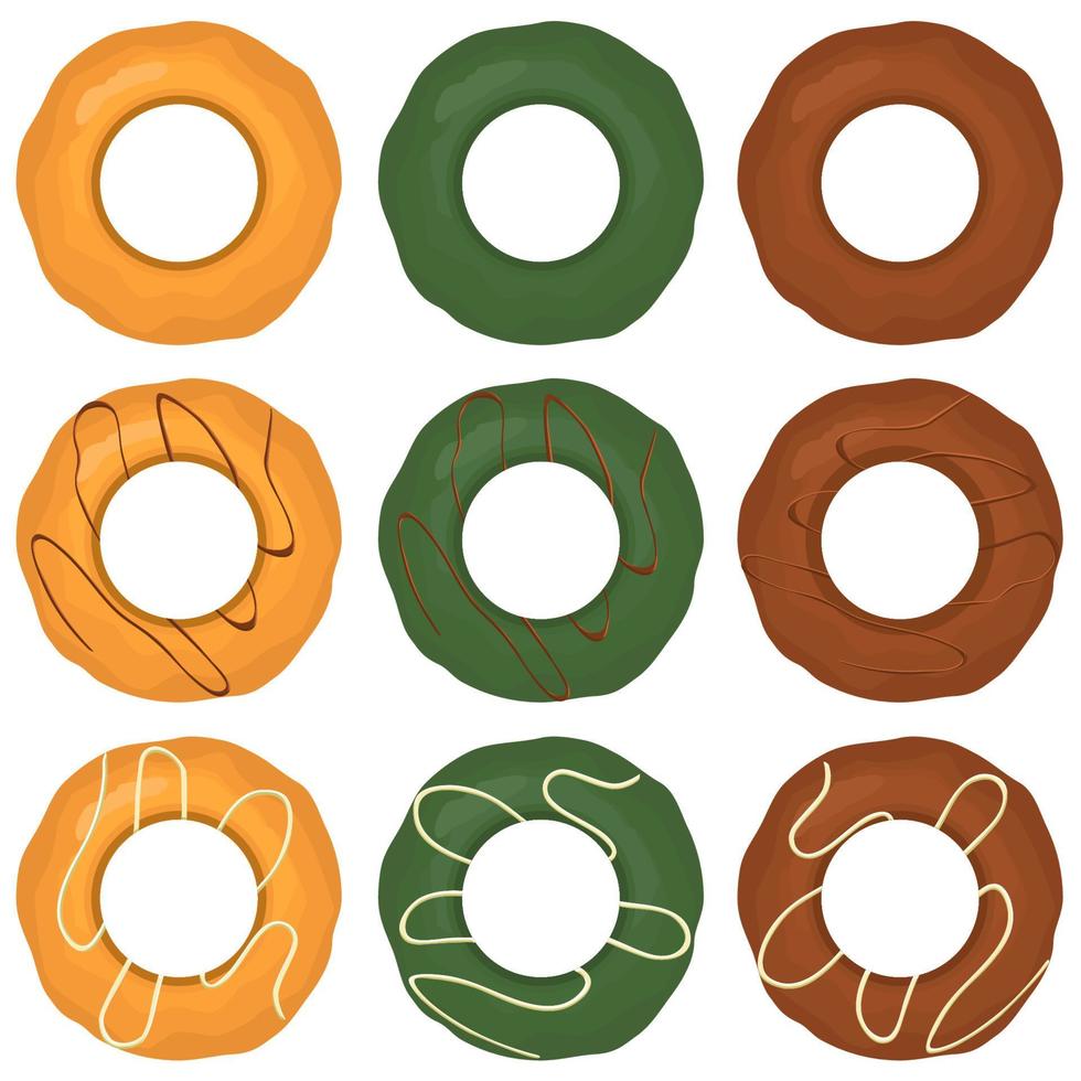 Big set homemade cookie different taste in pastry biscuit vector