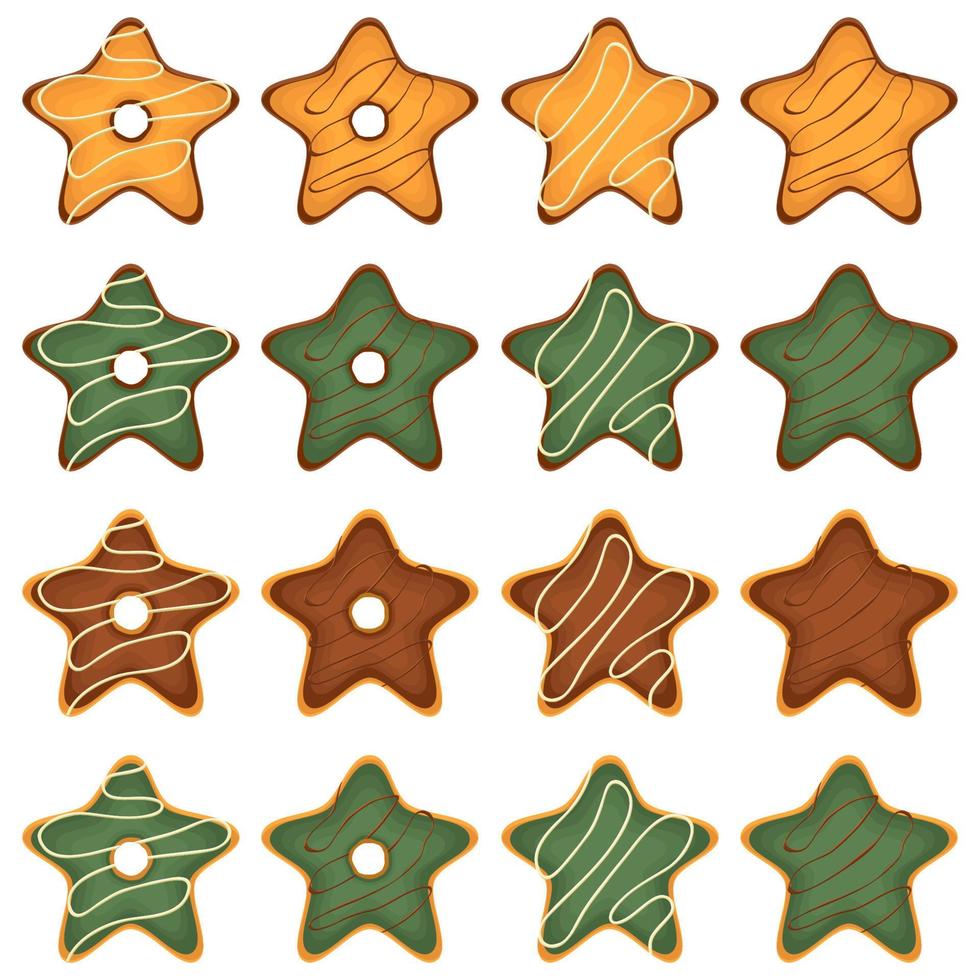 Big set homemade cookie different taste in pastry biscuit vector