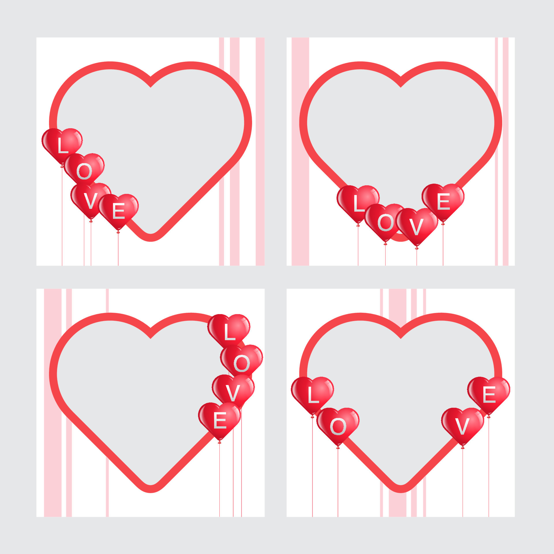 heart background set, border, frame design, love , vector 16706567