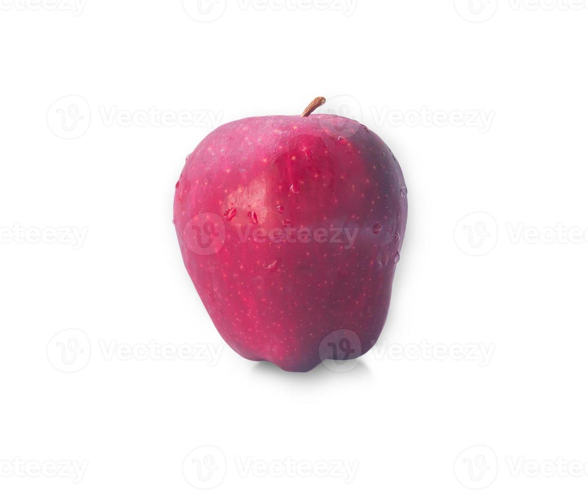 Single fresh red apple isolated on white background with clipping path photo