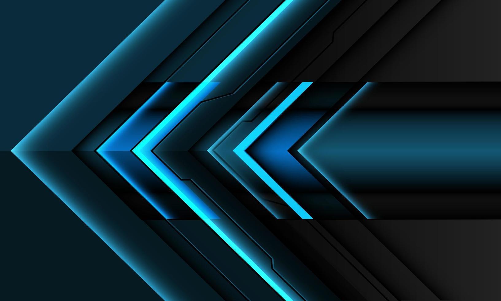 Abstract blue metallic arrow black line cyber direction design modern