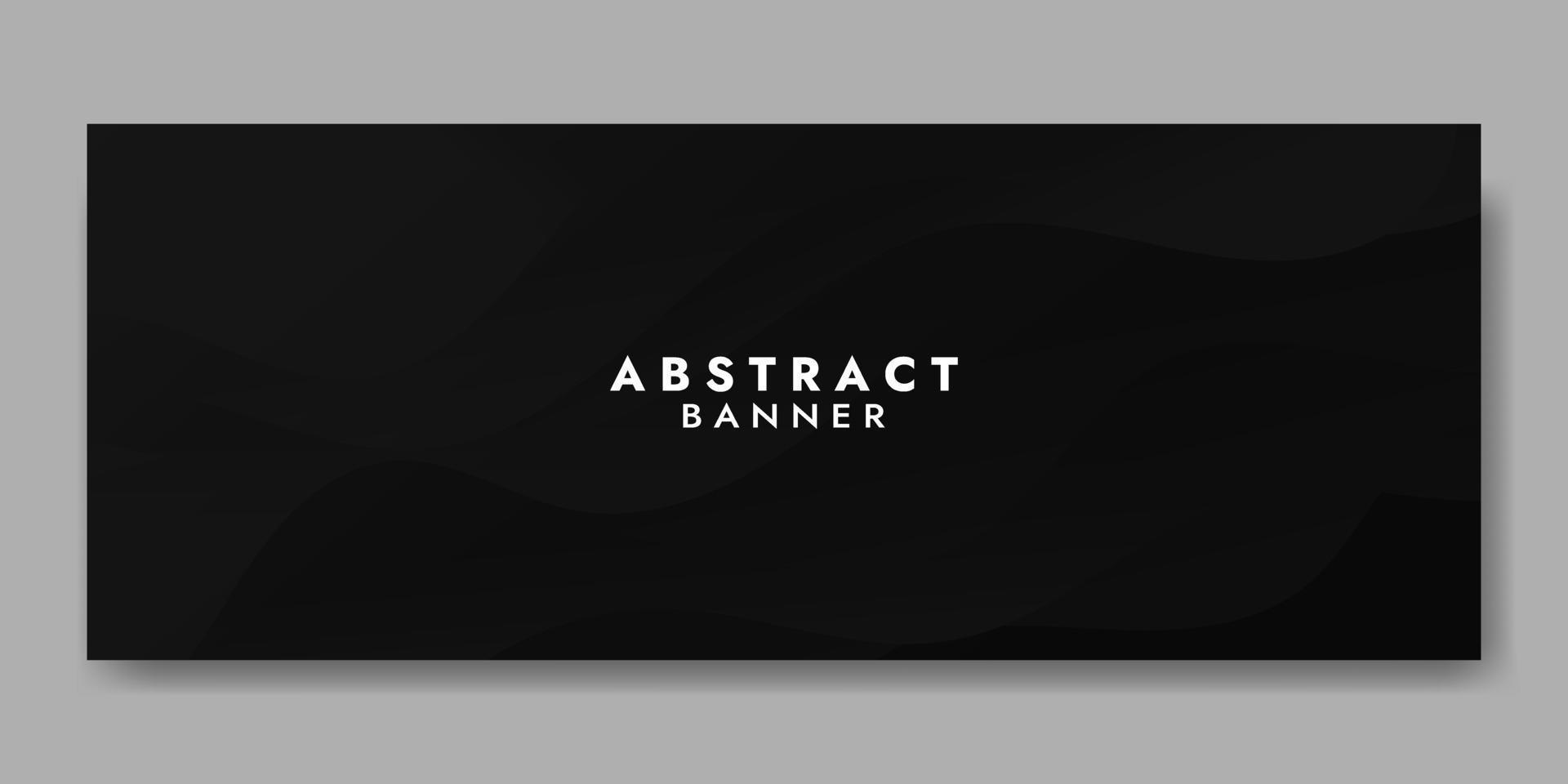 Abstract Black Fluid Wave Banner Template vector