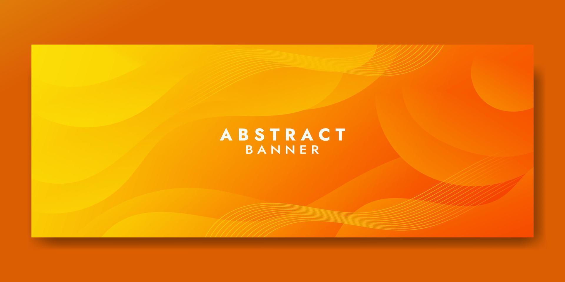 plantilla de banner de onda de fluido naranja abstracto vector