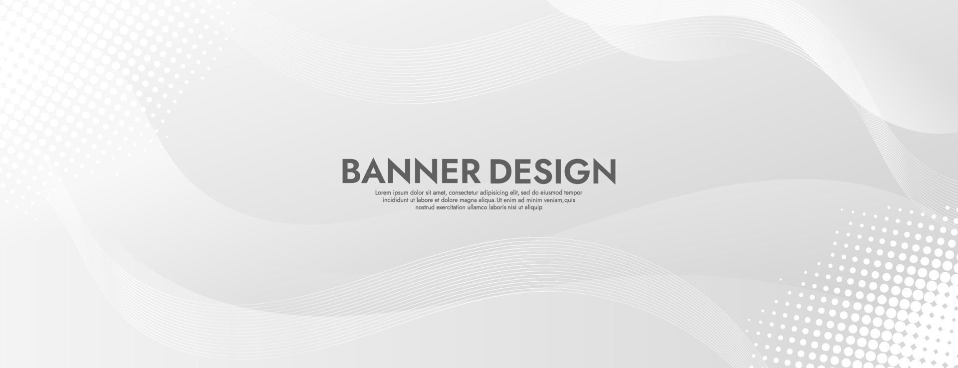 Abstract White Fluid Wave Banner Template vector