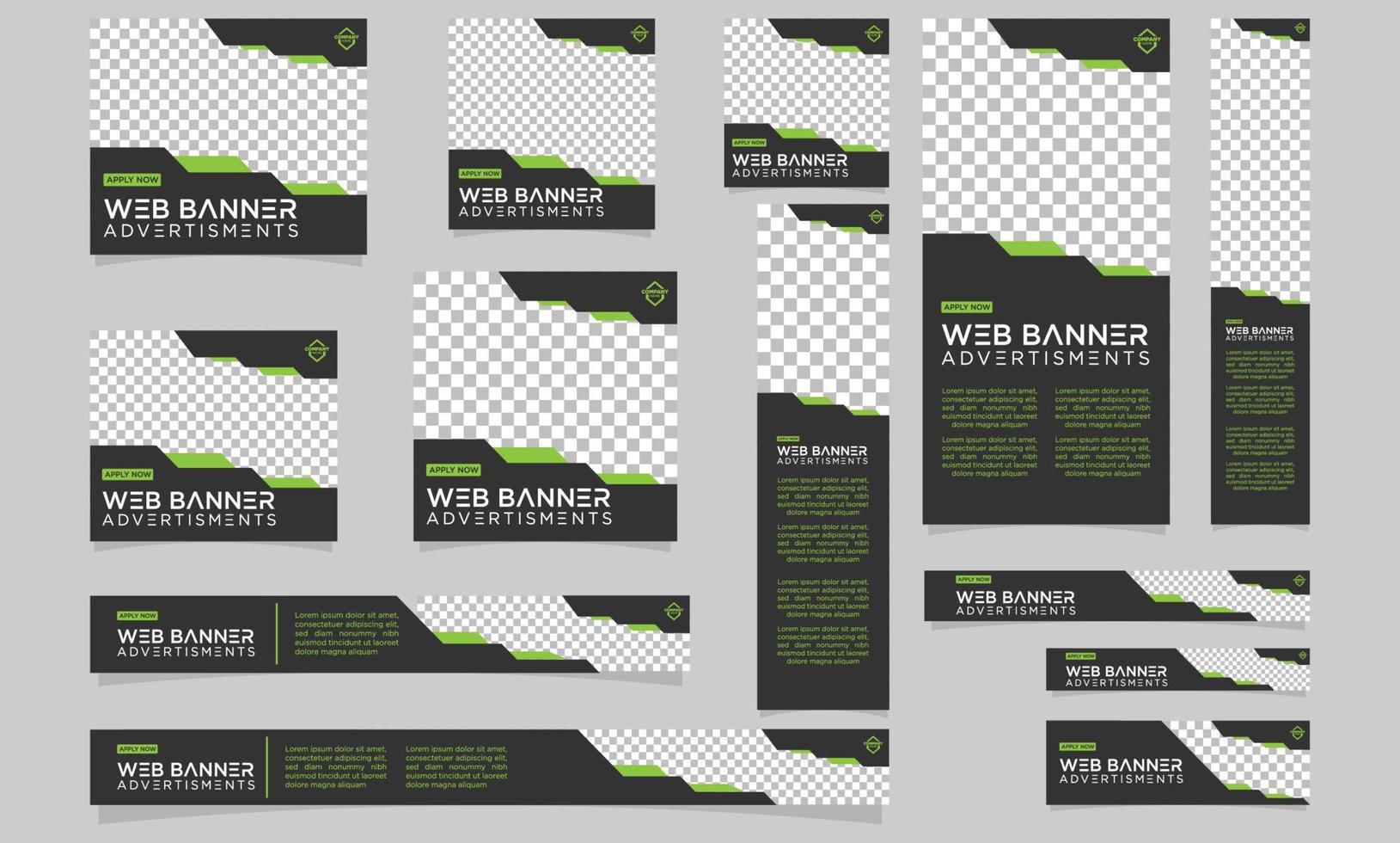standard sized web banner templates vector