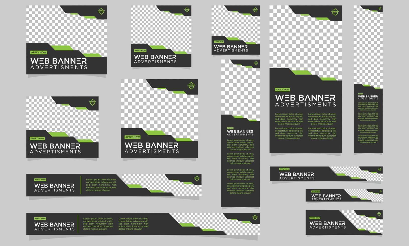 plantillas de banner web de tamaño estándar vector