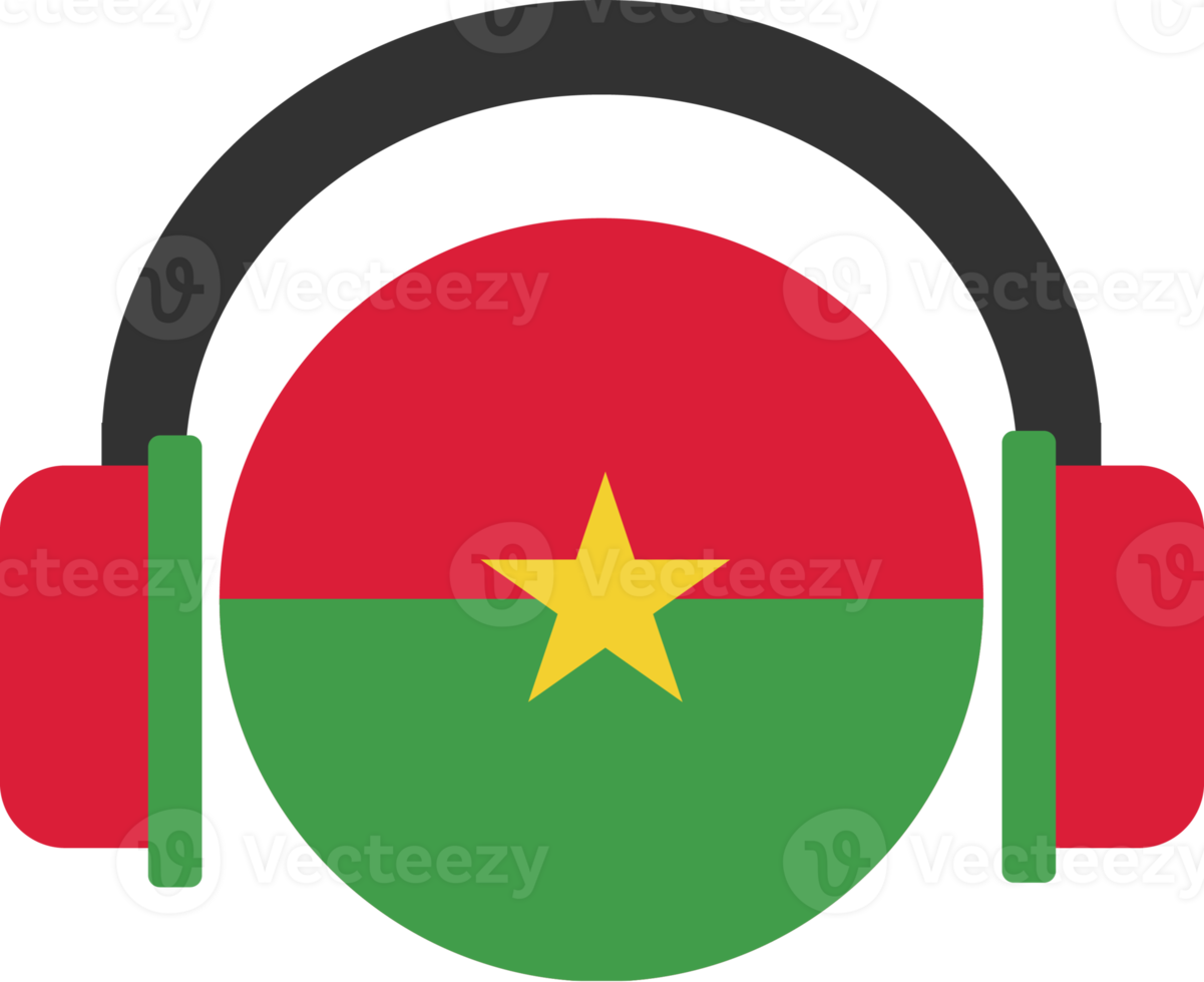 bandeira de fone de ouvido burkina faso. png