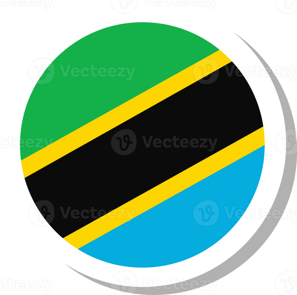 Tanzania flag circle shape, flag icon. png