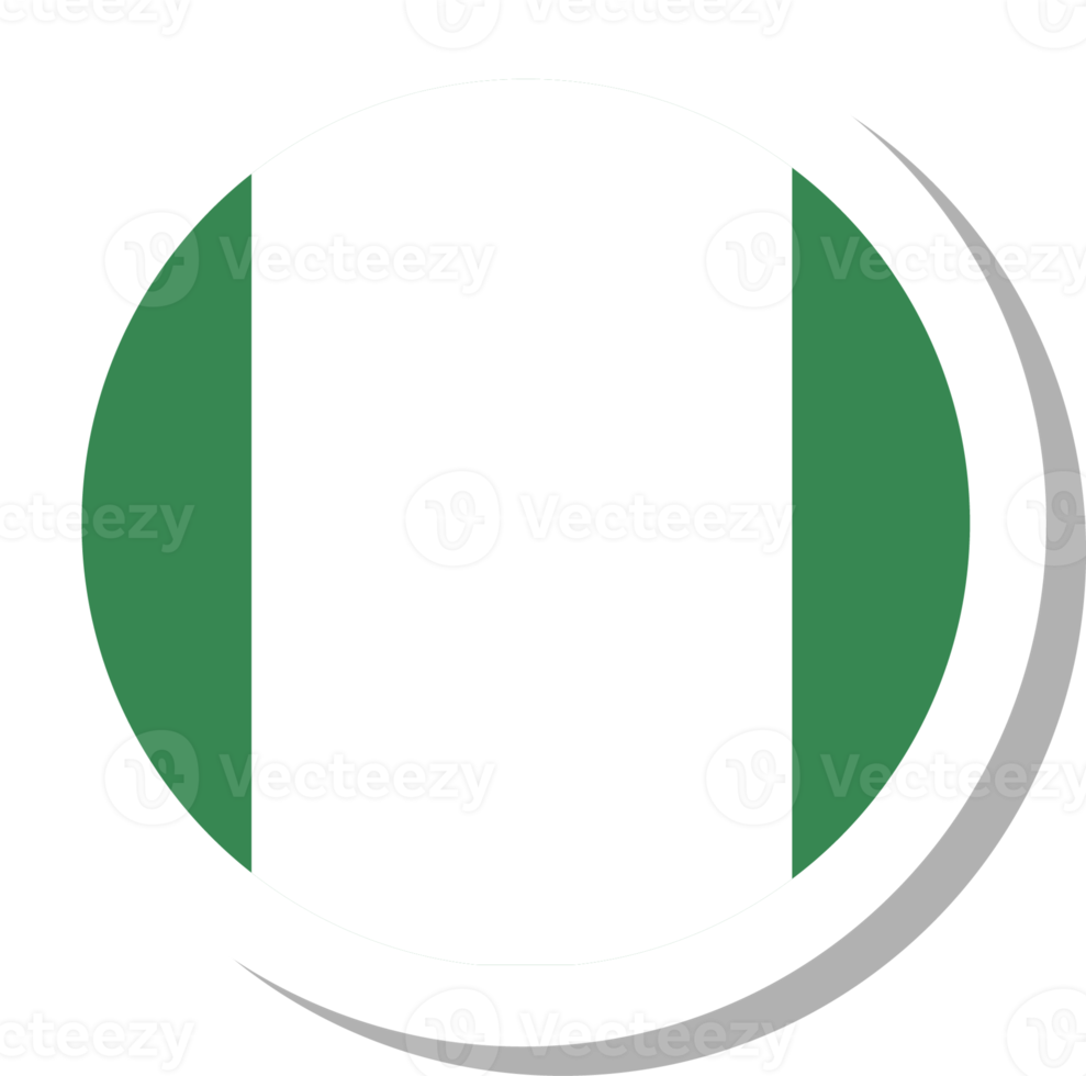 nigeria flagga cirkel form, flagga ikon. png