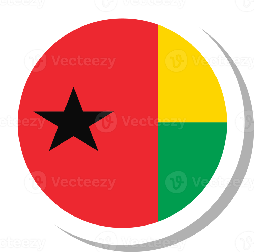 Guinea Bissau vlag cirkel vorm geven aan, vlag icoon. png