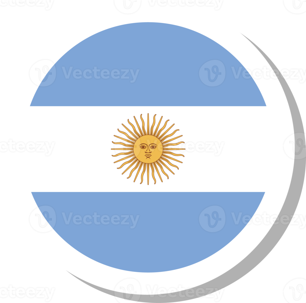 forma de círculo de bandera argentina, icono de bandera. png