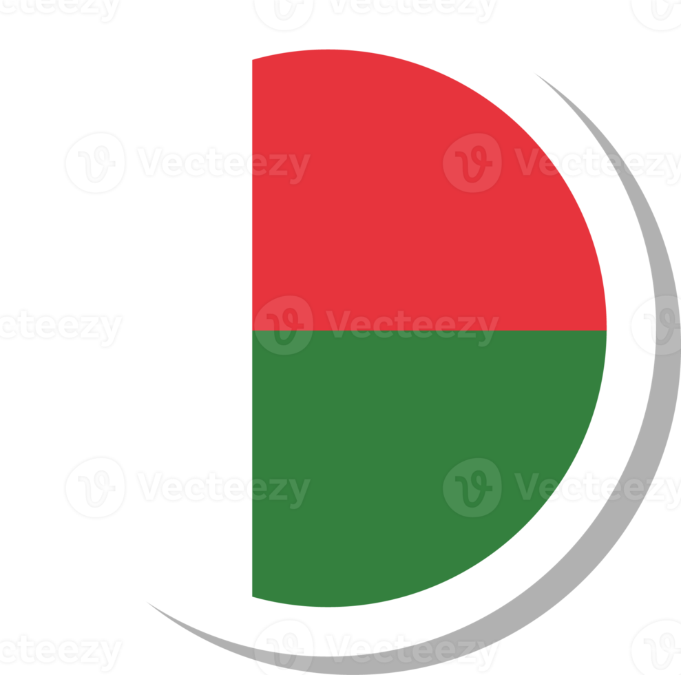 forma de círculo de bandera de madagascar, icono de bandera. png