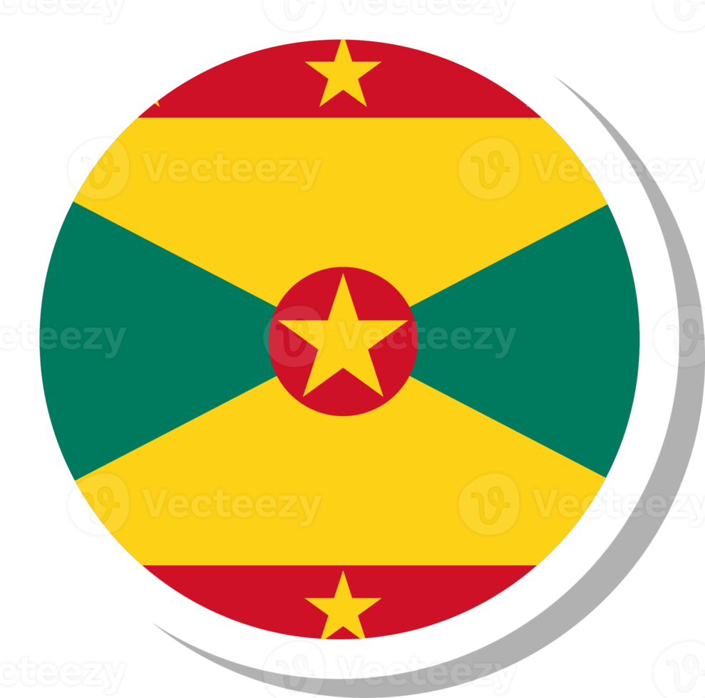 Grenada flag circle shape, flag icon. png