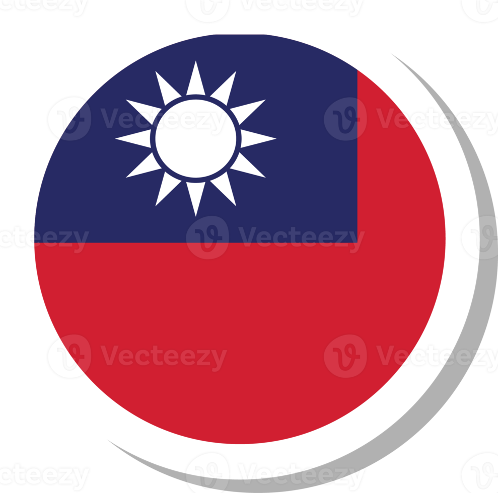 forme de cercle de drapeau de taiwan, icône de drapeau. png