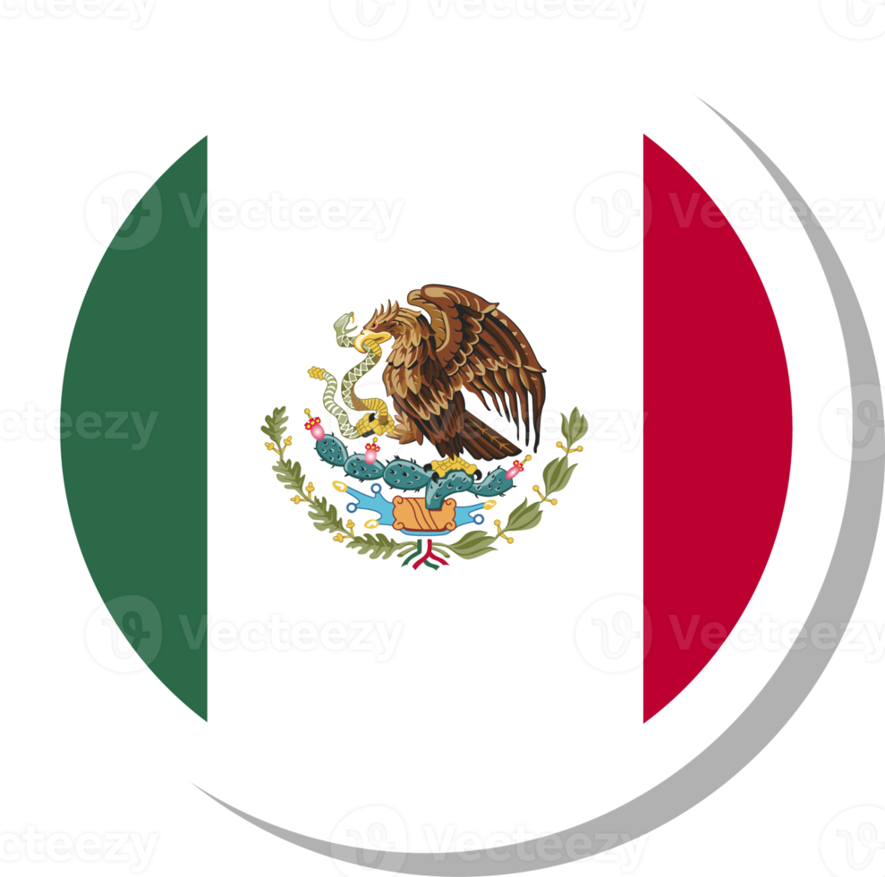 Mexico flag circle shape, flag icon. png