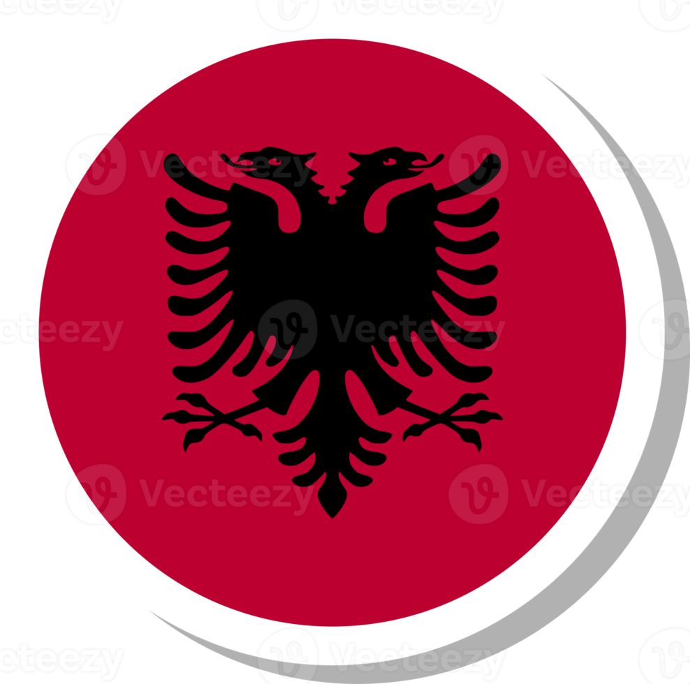 Albania flag circle shape, flag icon. png