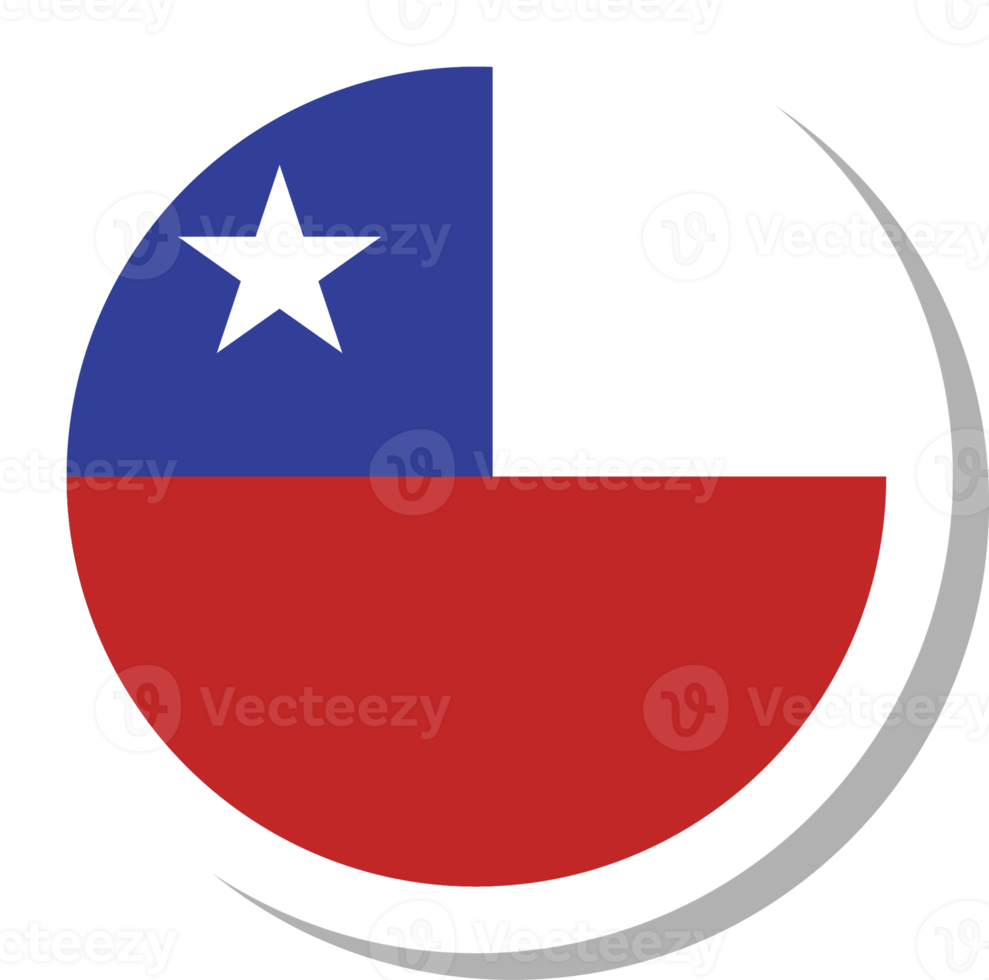 forma de círculo de bandeira do Chile, ícone da bandeira. png