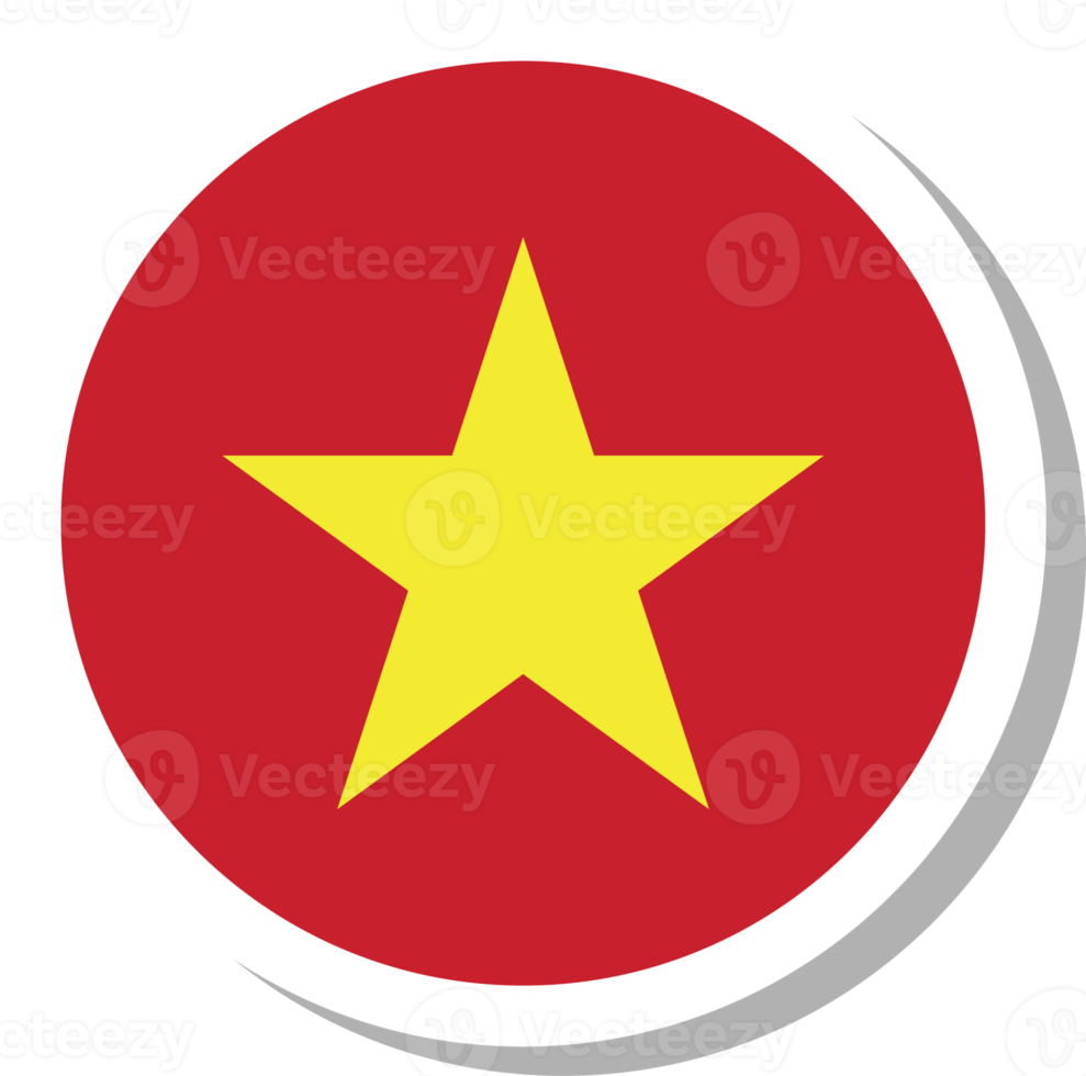 Vietnam vlag cirkel vorm geven aan, vlag icoon. png