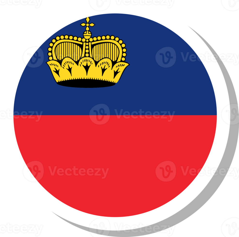 Liechtenstein flag circle shape, flag icon. png