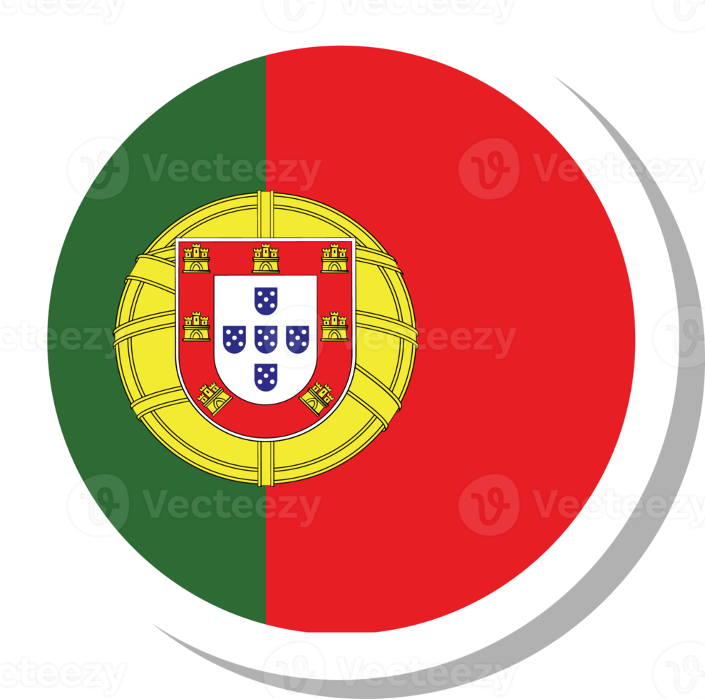 forma de círculo de bandeira de portugal, ícone de bandeira. png