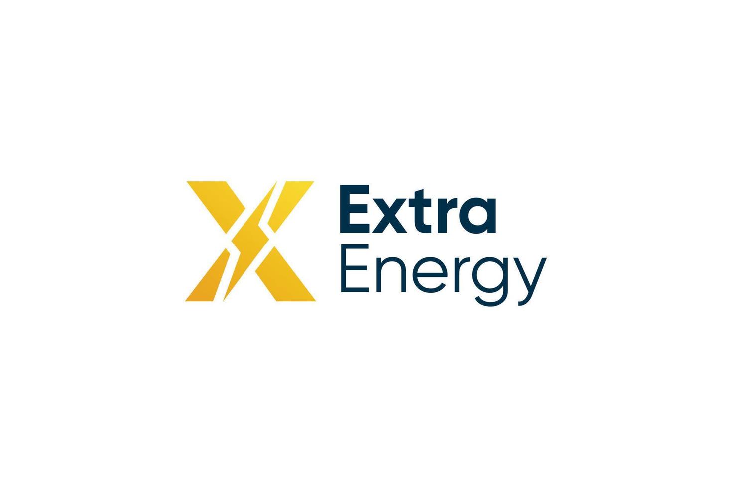 energía extra rayo eléctrico letra x diseño de logotipo vector