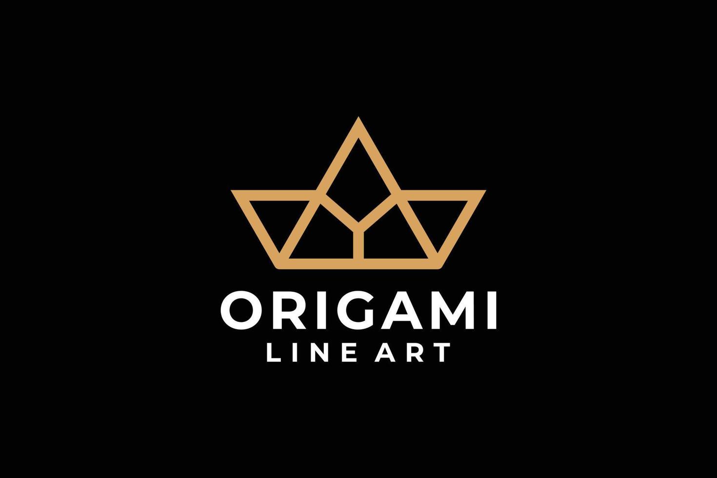 Origami line art logo vector design concept