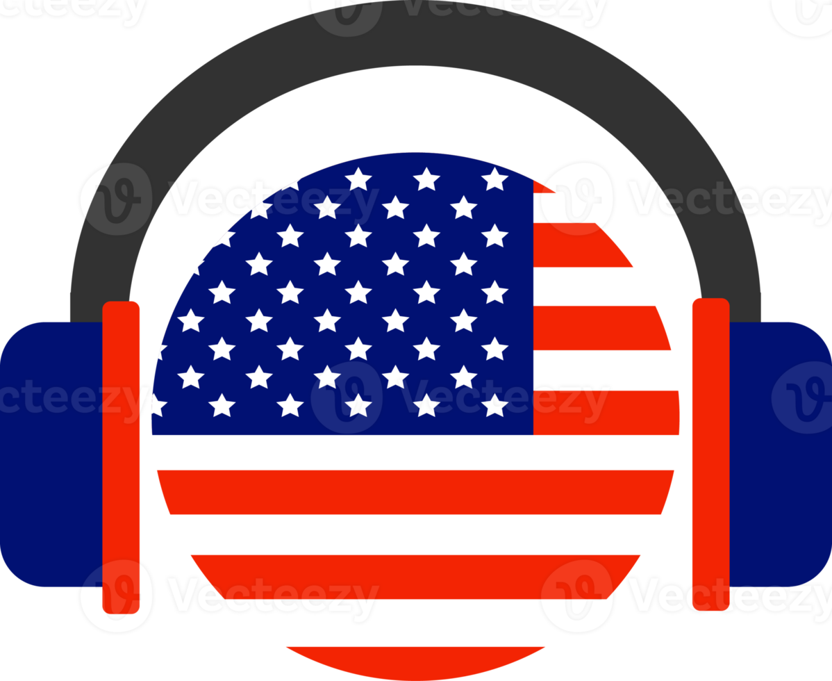 Bandera de auriculares de los Estados Unidos de América. png