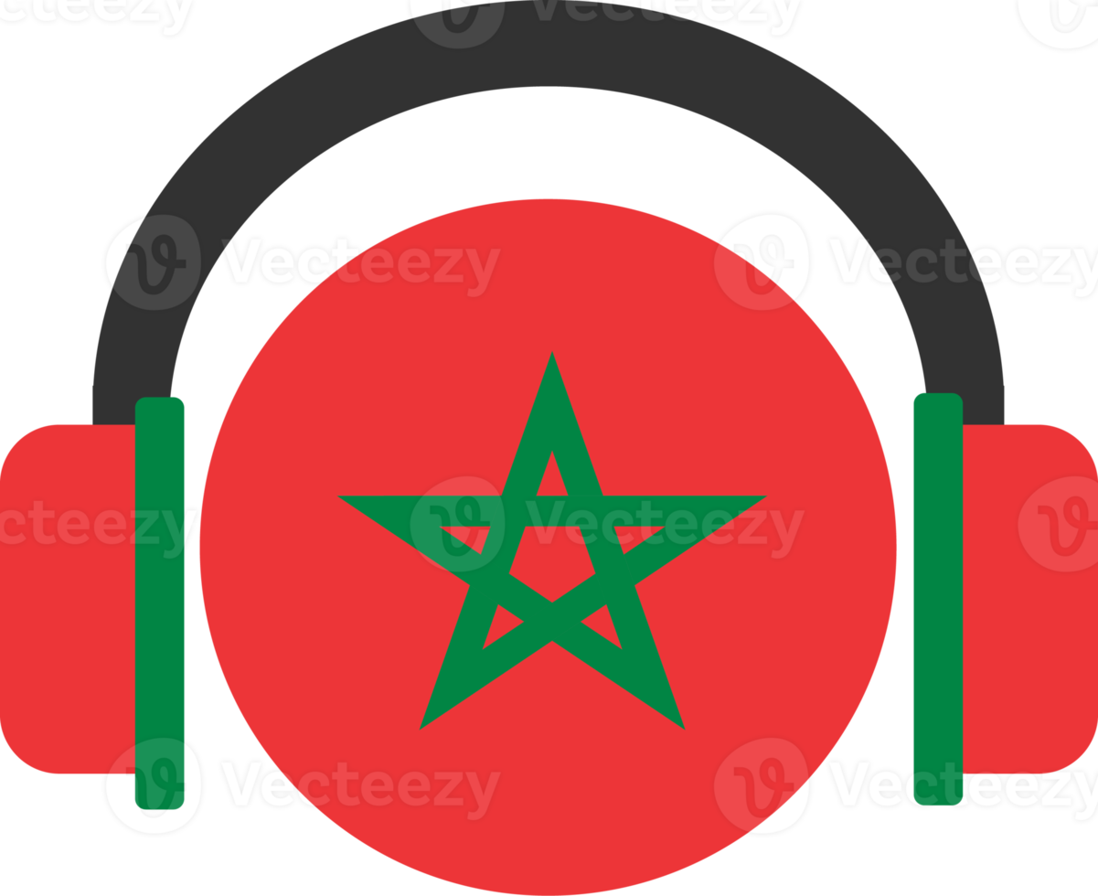 bandeira de fone de ouvido de Marrocos. png