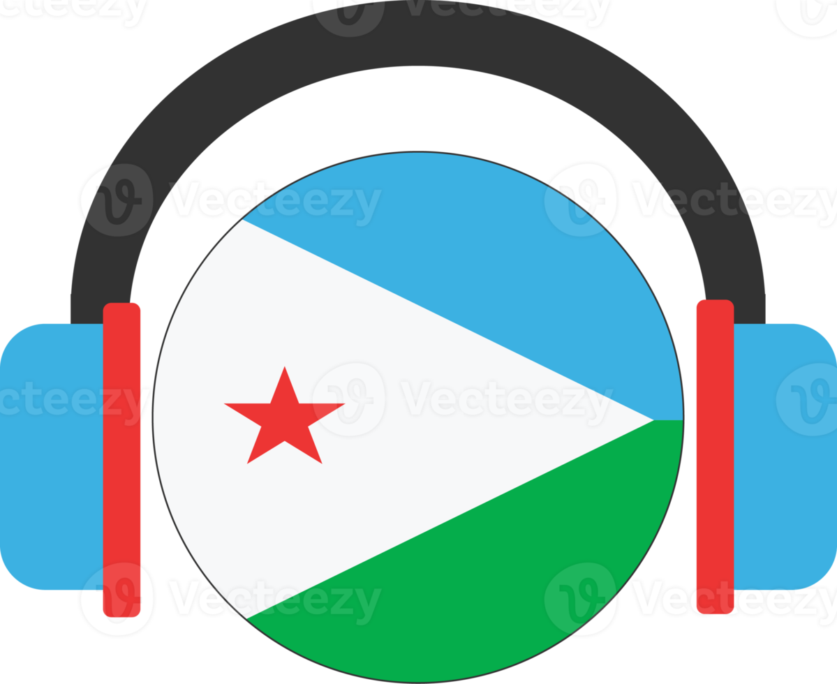 bandeira de fone de ouvido djibuti. png