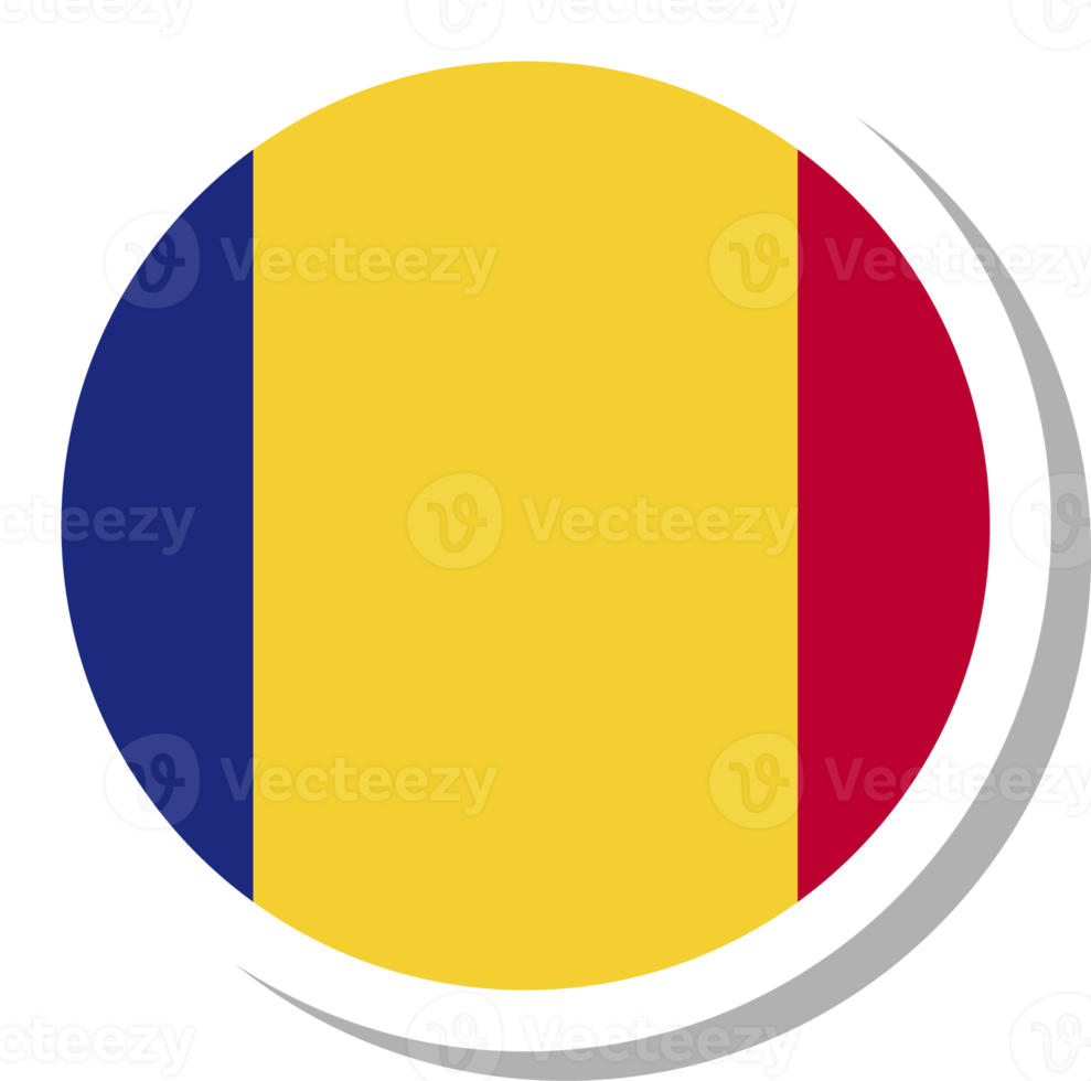 Tschad Flagge Kreisform, Flaggensymbol. png