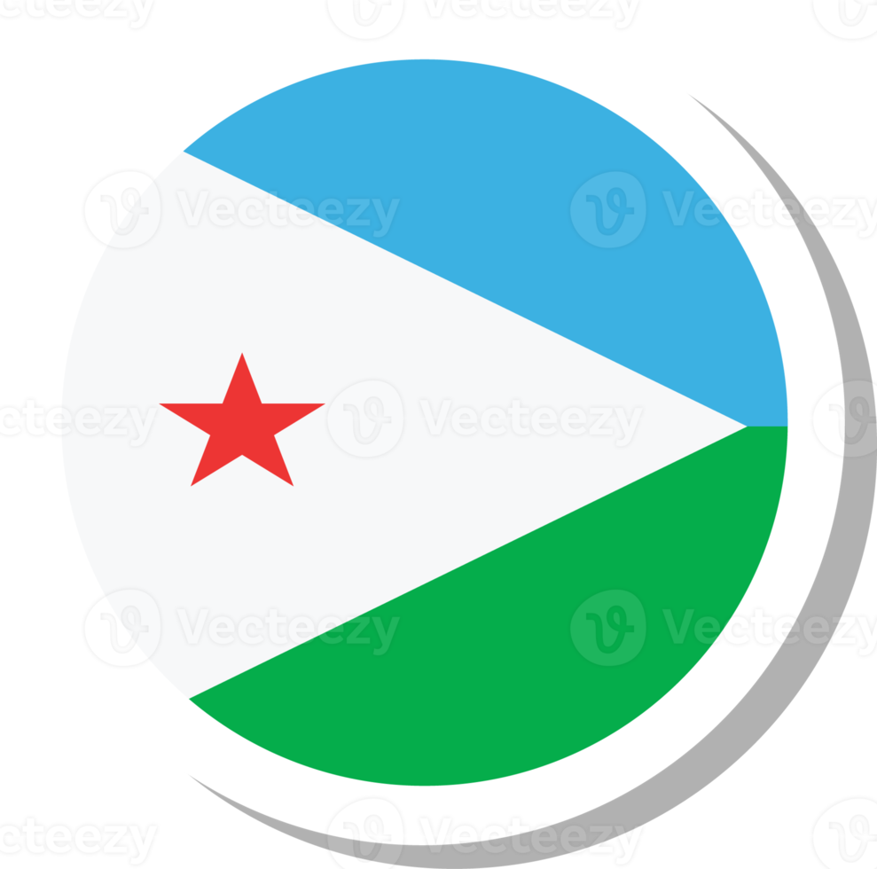 Djibouti flag circle shape, flag icon. png