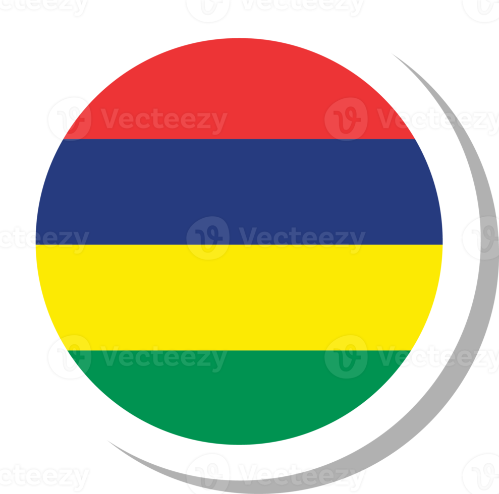 Mauritius flag circle shape, flag icon. 16707440 PNG