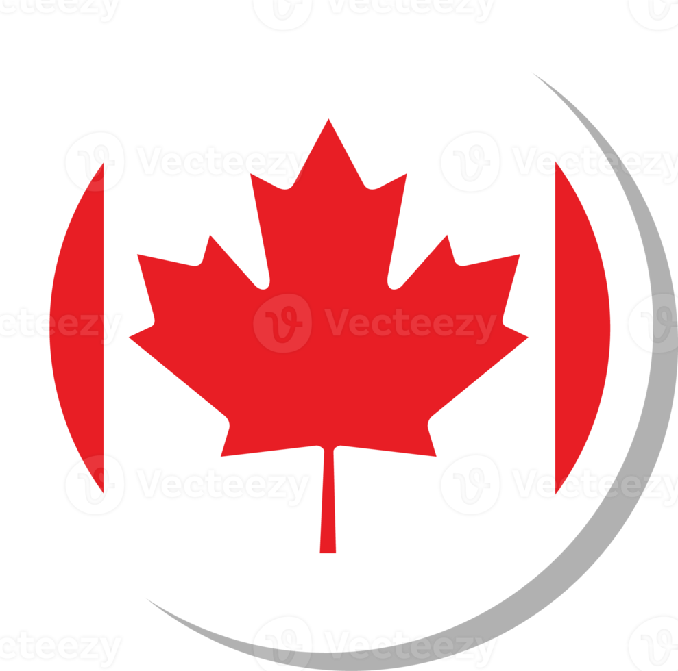 forma de círculo de bandera de canadá, icono de bandera. png