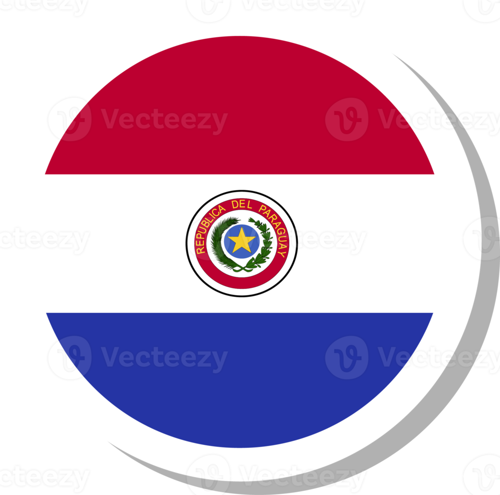 Paraguay flag circle shape, flag icon. png