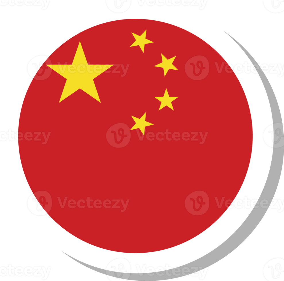 China flag circle shape, flag icon. png