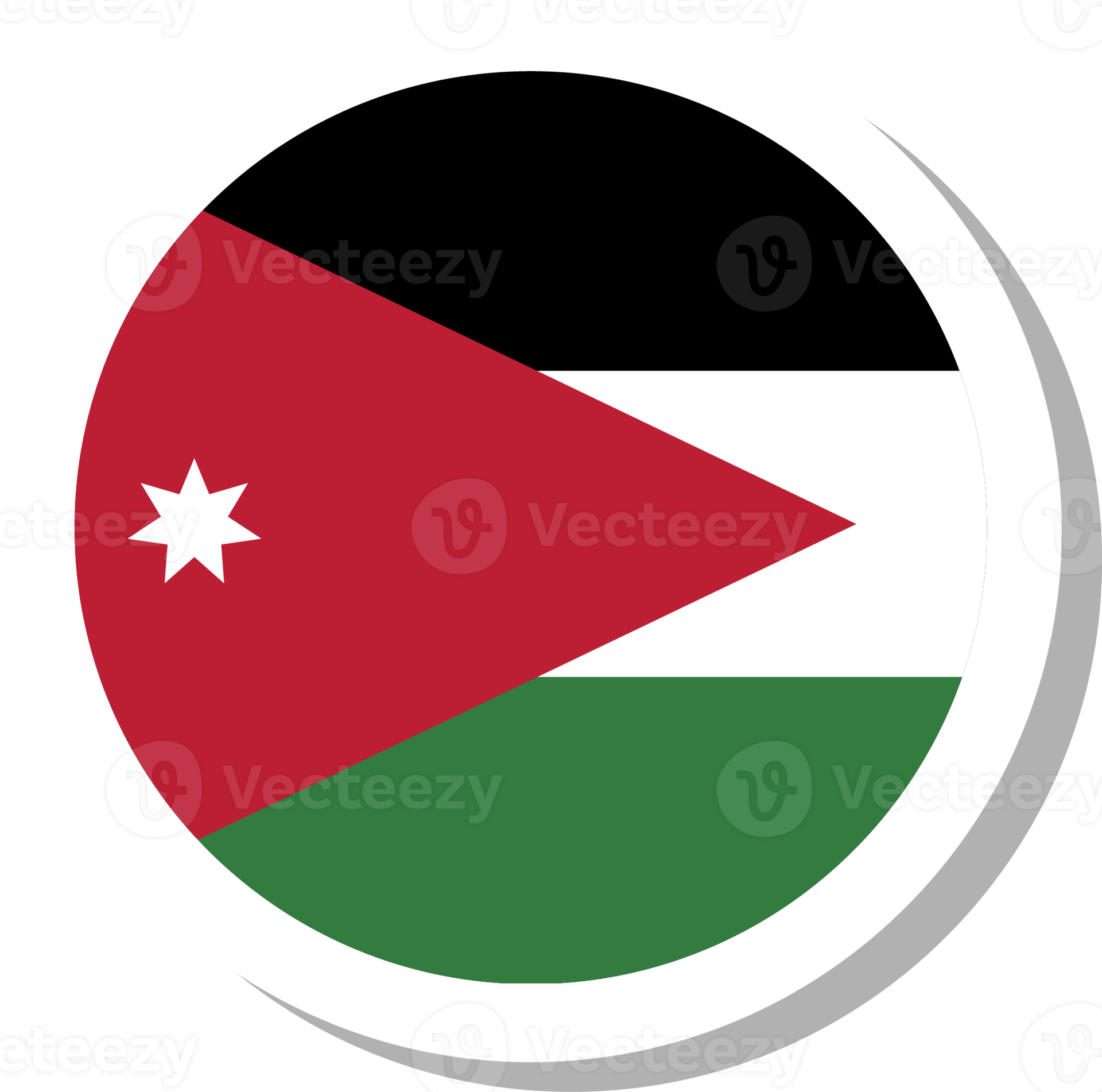 Jordan flag circle shape, flag icon. 16707454 PNG