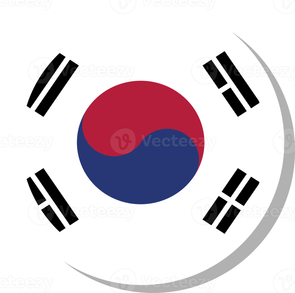 South Korea flag circle shape, flag icon. png