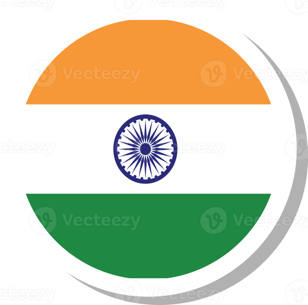 forma de círculo de bandera india, icono de bandera. png