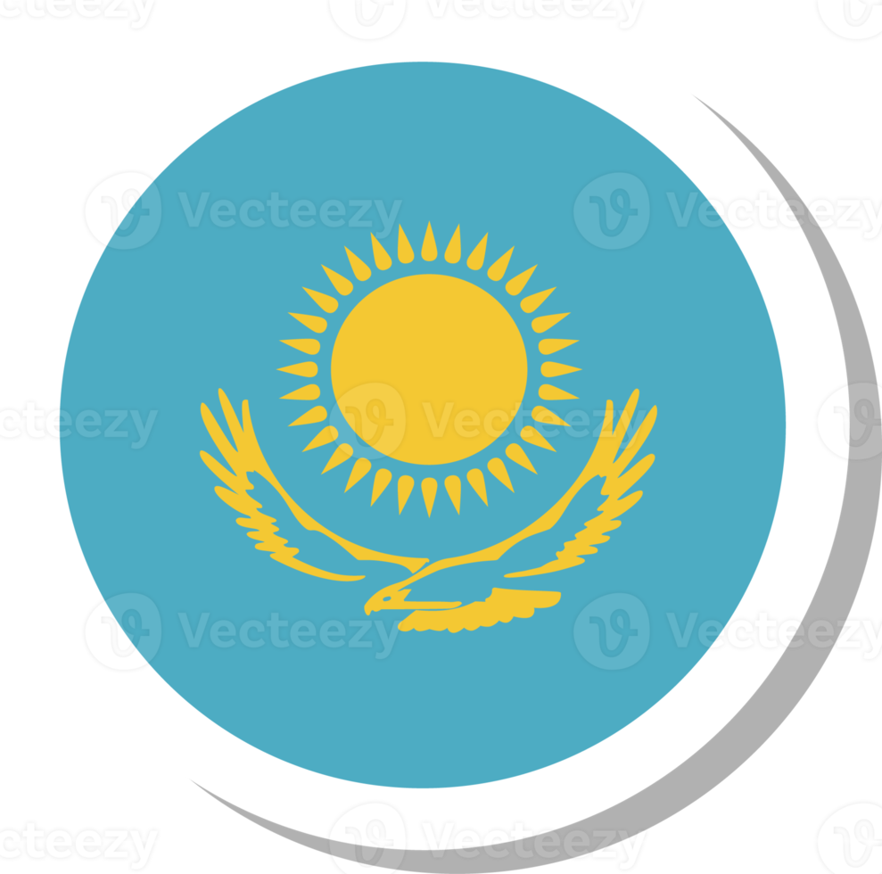 Kazakhstan flag circle shape, flag icon. png