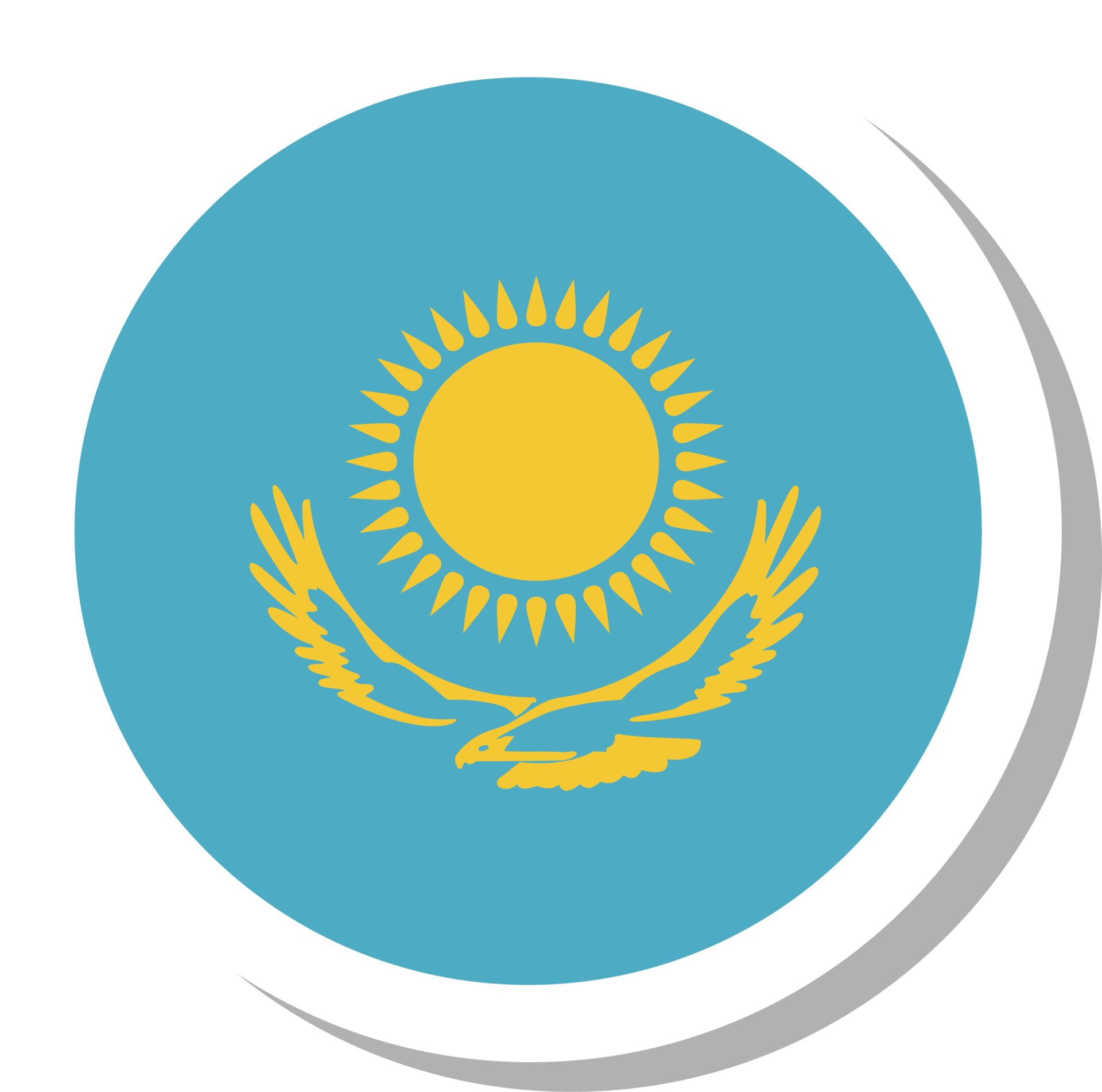 forme de cercle de drapeau du kazakhstan, icône de drapeau. 16707460 PNG