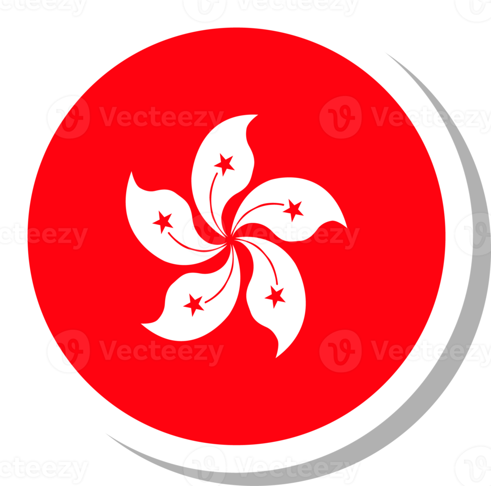 hong Kong vlag cirkel vorm geven aan, vlag icoon. png