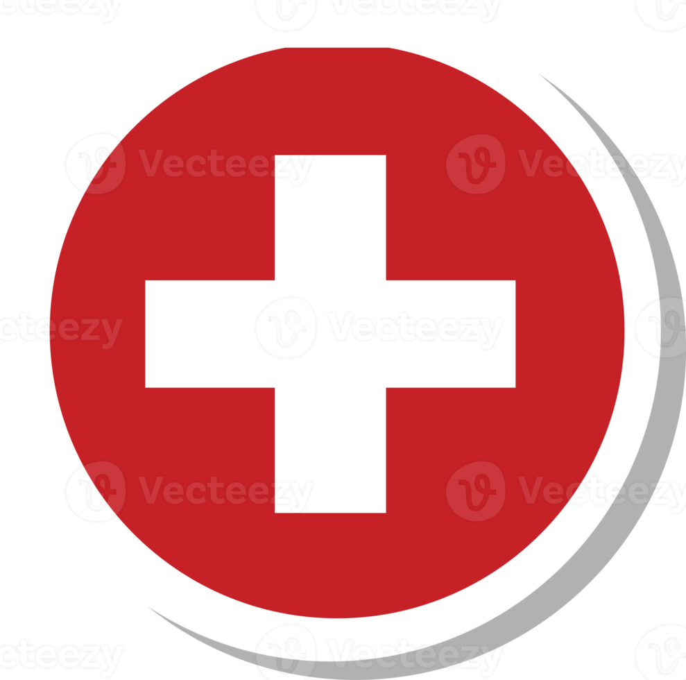 Kreisform der Schweizer Flagge, Flaggensymbol. png