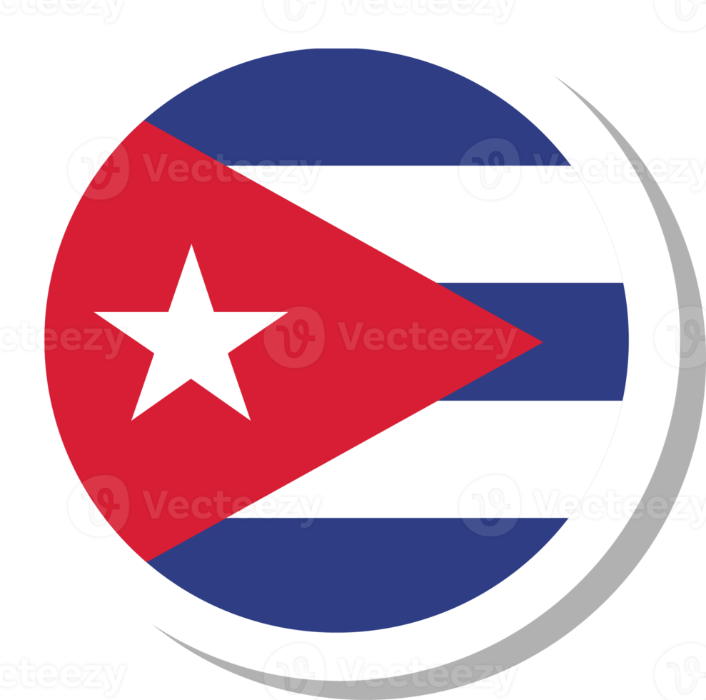 forma de círculo de bandeira de cuba, ícone de bandeira. png
