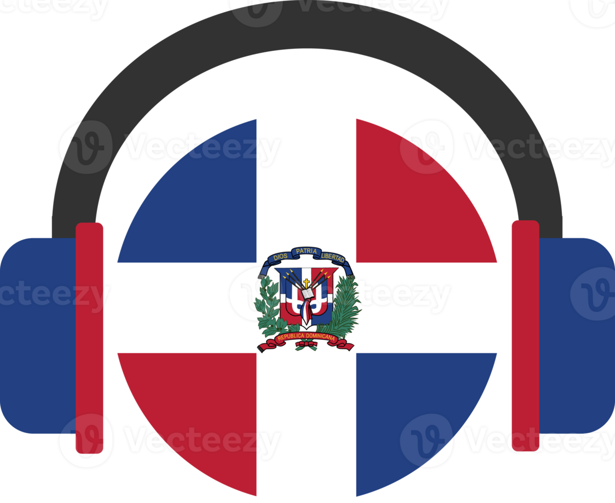 Bandeira de fone de ouvido da República Dominicana. png
