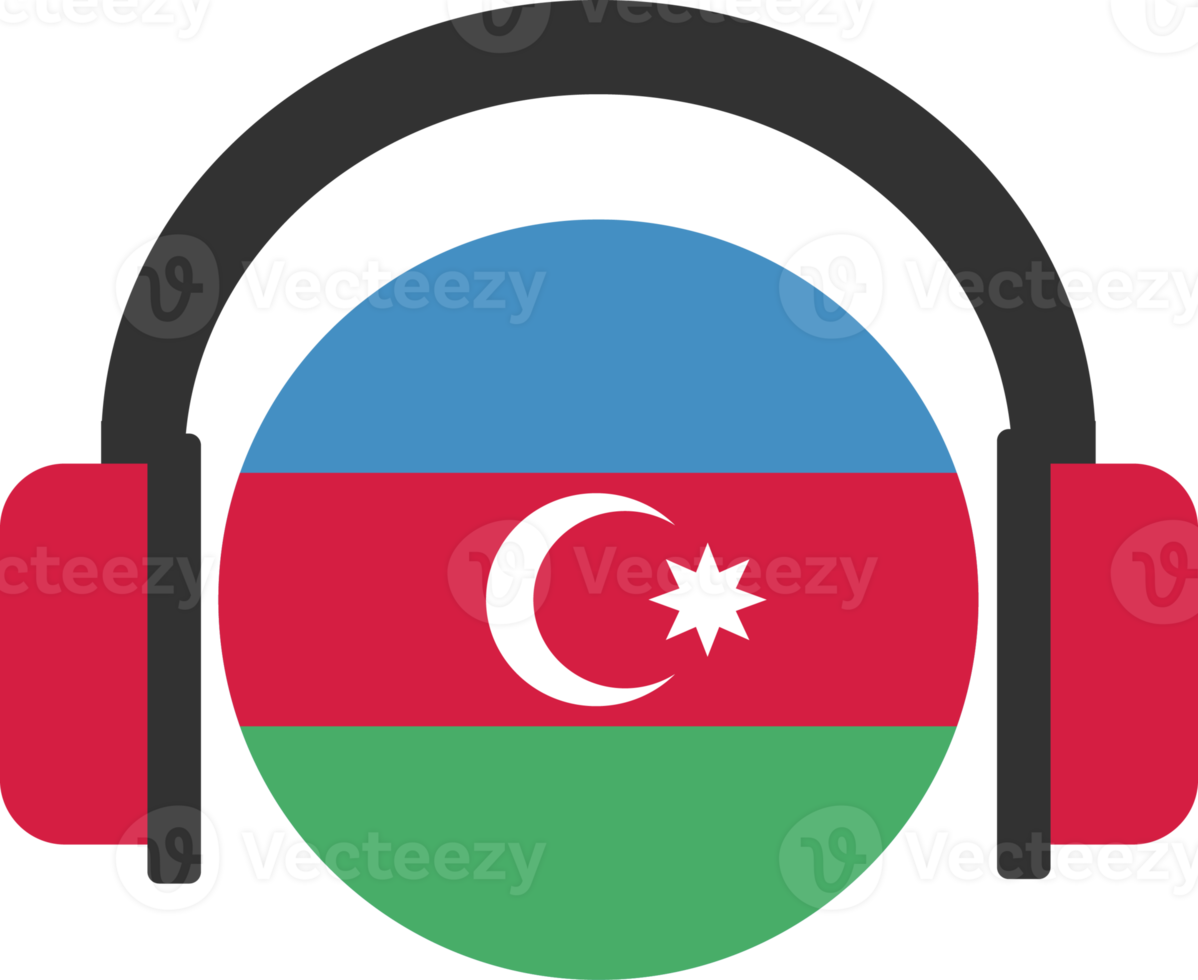 bandeira de fone de ouvido do azerbaijão. png