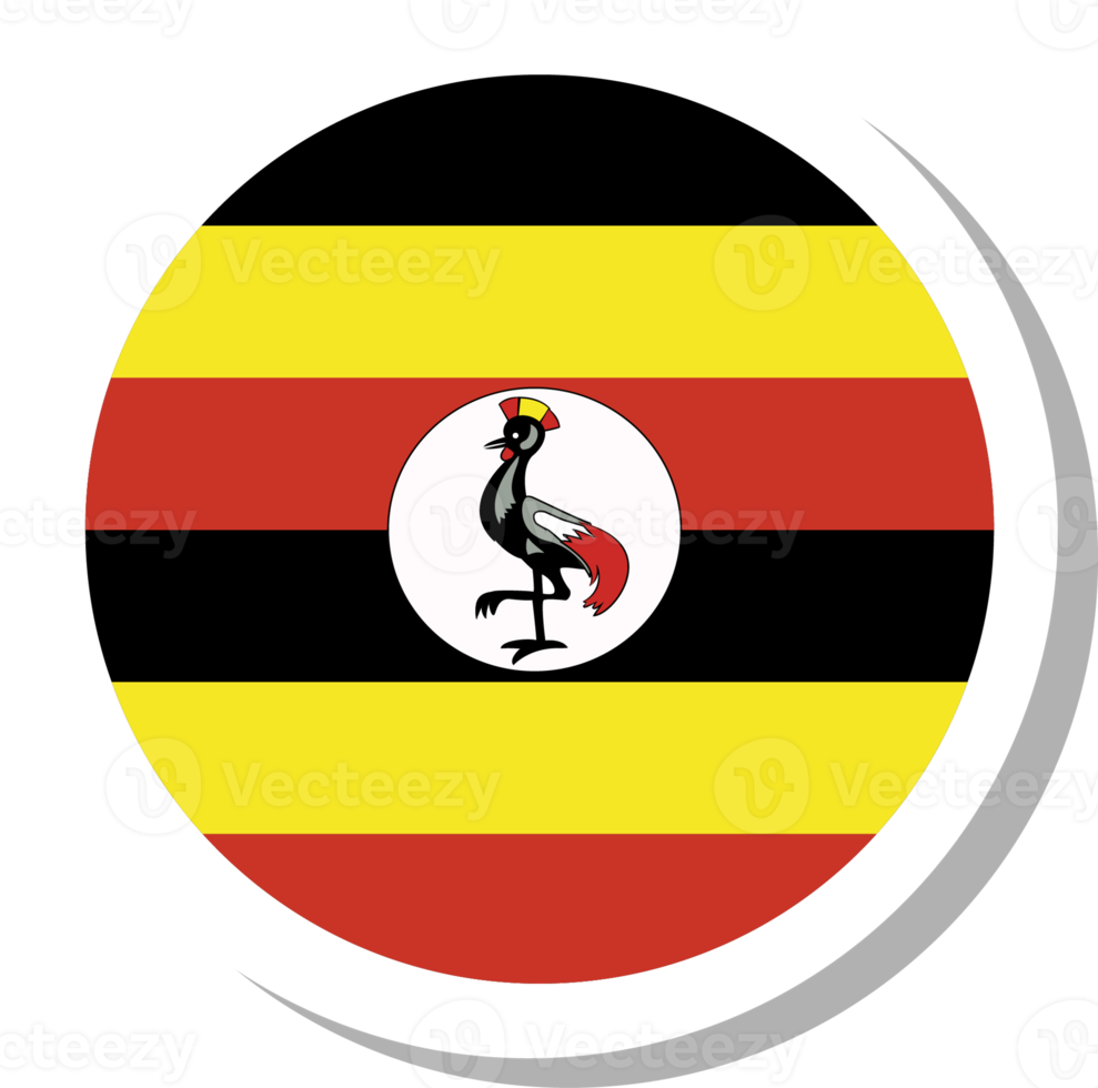 Uganda Flagge Kreisform, Flaggensymbol. png