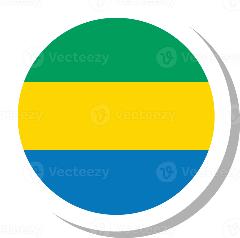 Gabon flag circle shape, flag icon. png