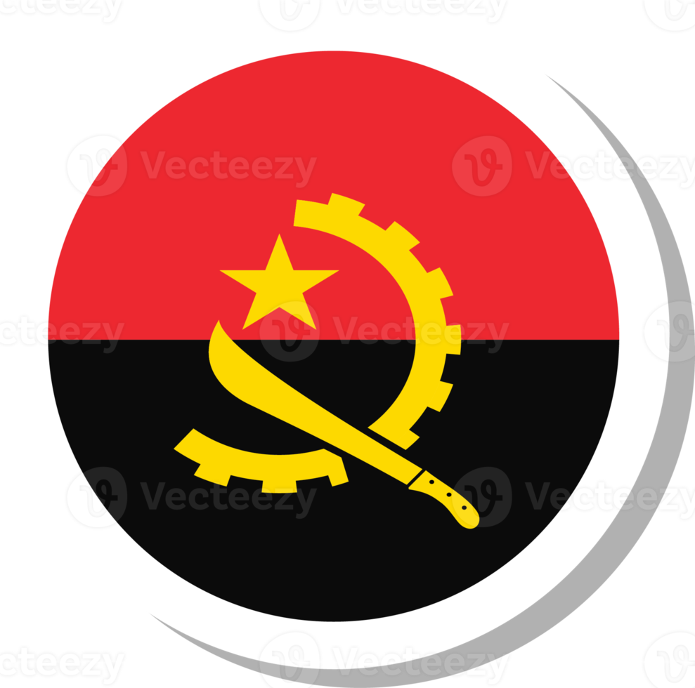 forma de círculo de bandera de angola, icono de bandera. png